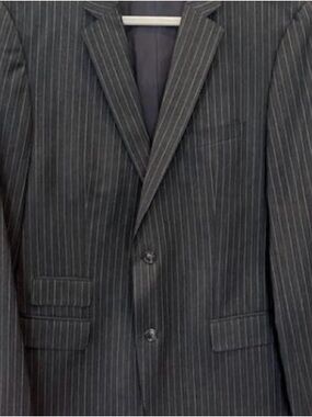 Hugo Boss The Sweet 2/ Sharp 2 Men's Dark Gray Pinstripe Two-Button Suit Jacket